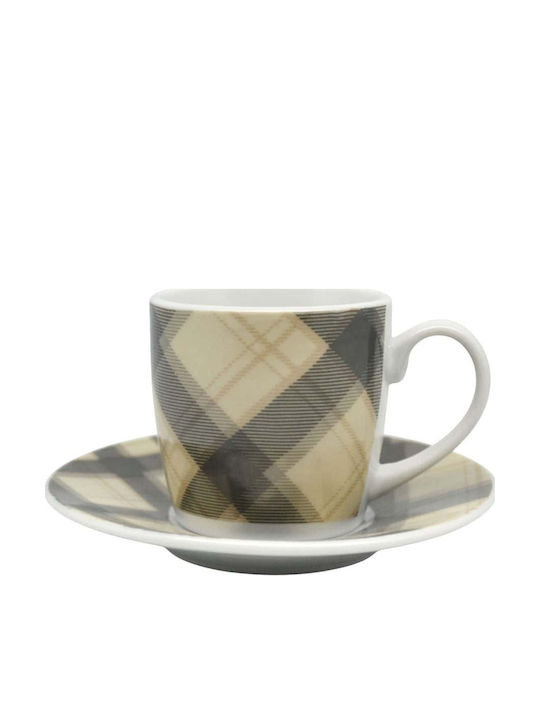 Ankor Set of Cups Coffee Porcelain Beige 110ml 6pcs