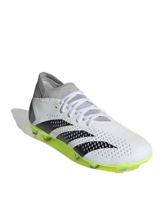 adidas Predator Accuracy.3 Pantofi de Fotbal cu crampoane Cloud White / Core Black / Lucid Lemon