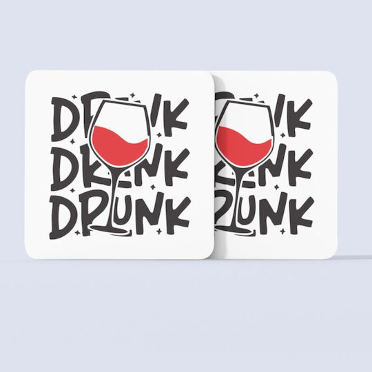 Drink Drank Drunk Untersetzer Hölzernes 9x9cm 2 Stück Drink Drank Drunk Untersetzer Hölzernes 9x9cm 2 Stück