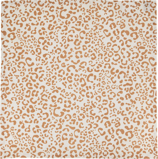 Towel from 100% Cotton in Beige Color 40x40cm 4pcs