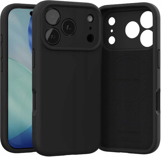 Spacecase Silicone Umschlag Rückseite Silikon Schwarz (iPhone 17 Pro)