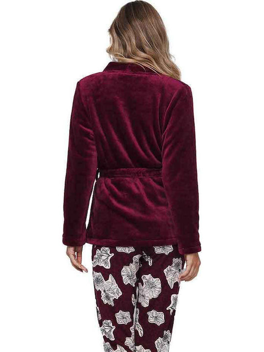 Pastunette Winter Women's Robe Burgundy