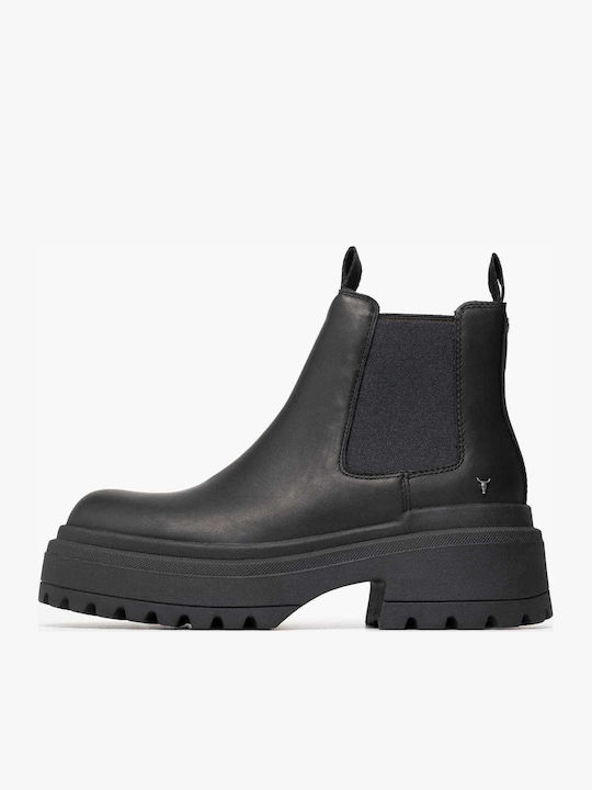 Ghete Dama Bocanci De Piele Negri Booties