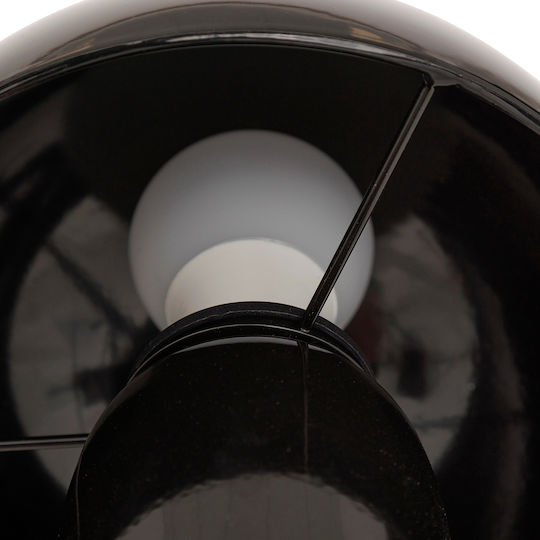 Metal Table Lamp for Socket E27 with Black Shade and Base