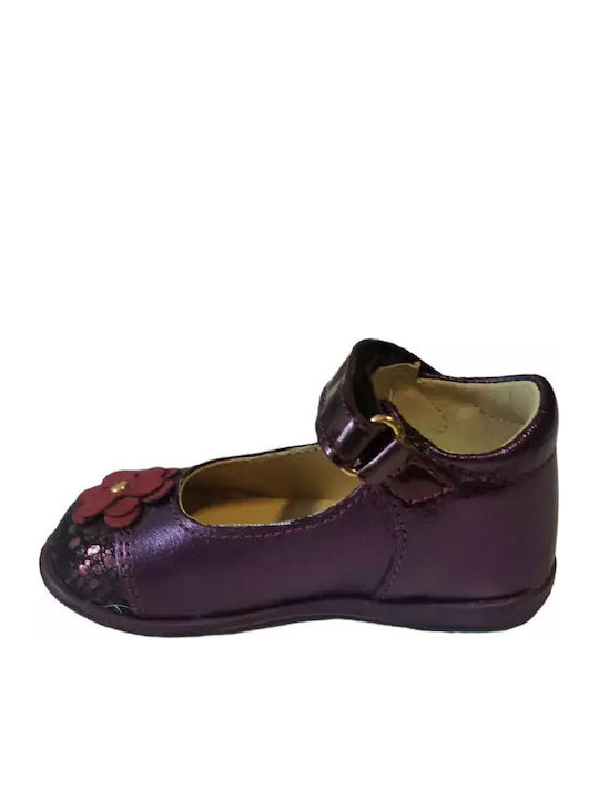 Balerini copii cu închidere Hoop & Loop Violet