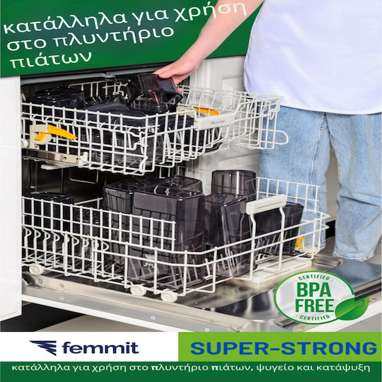 Femmit Σετ 12 Βάζα Αποθήκευσης Τροφίμων Μπαχαρικών 400 ml με Αεροστεγές Καπάκι Πλαστικό BPA Free
