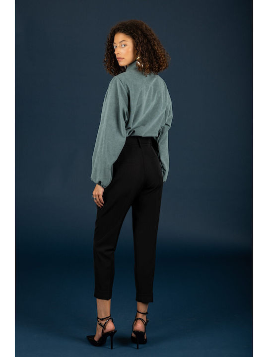 Women's Fabric Trousers Jet Black