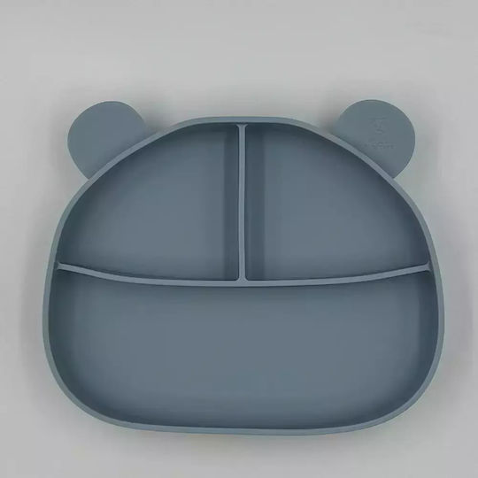 Pandaboo Kinderteller aus Silikon Gray