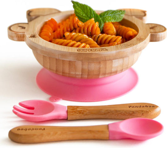 Pandaboo Baby Food Bowl made of Bamboo Orange
