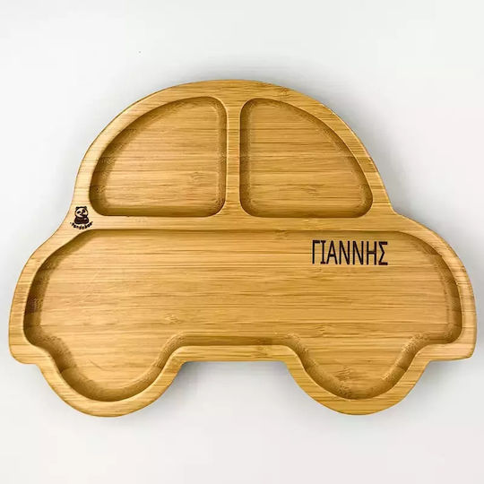Pandaboo Baby Food Plate made of Bamboo Purple