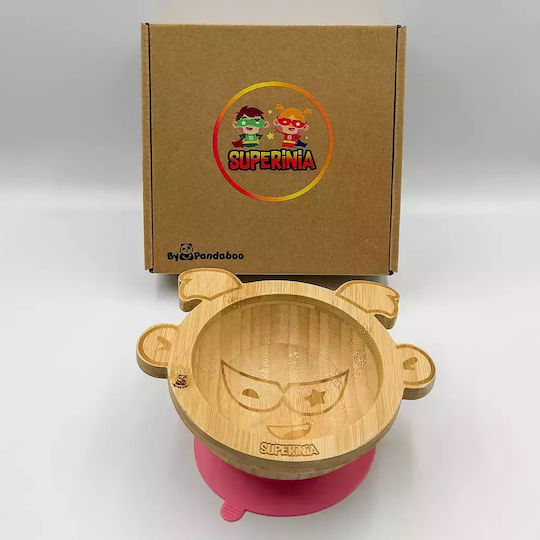 Pandaboo Baby Food Bowl made of Bamboo Orange
