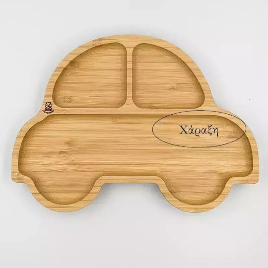 Pandaboo Baby Food Plate made of Bamboo Purple