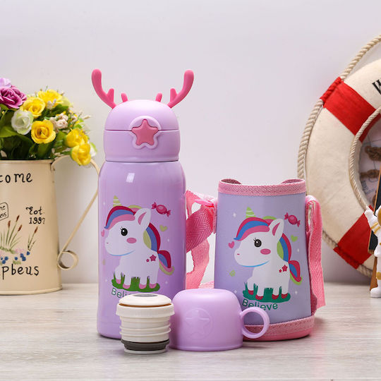 Pandaboo Kids Water Bottle Thermos with Straw 500ml