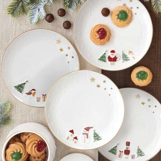 Marva Ornament de masă de Crăciun Stand de tort De porțelan L22xW22cm.