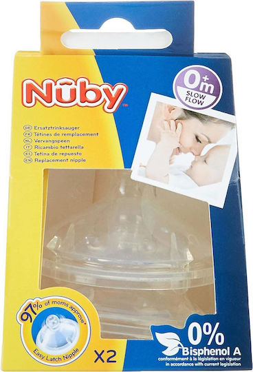 Nuby Silicone Baby Bottle Teats Slow Flow for 0+ months 2pcs