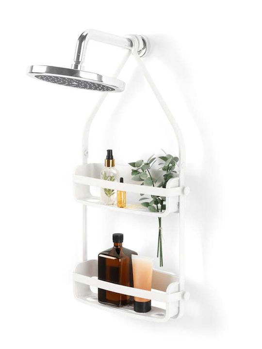 Umbra Flex Επιτοίχια Ραφιέρα Μπάνιου Πλαστική 33x10x66cm Λευκή