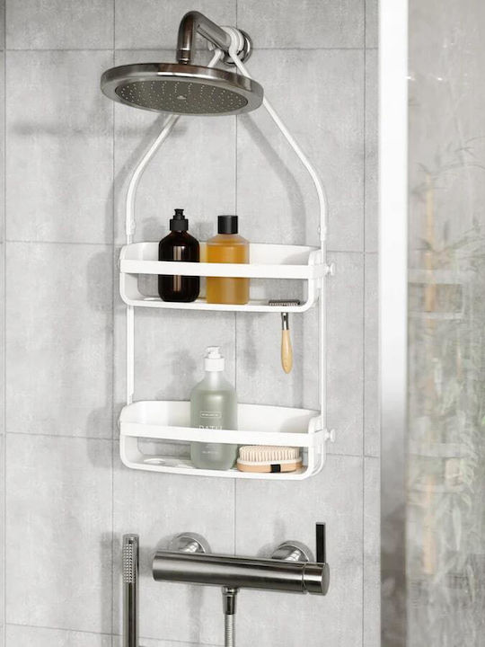 Umbra Flex Επιτοίχια Ραφιέρα Μπάνιου Πλαστική 33x10x66cm Λευκή