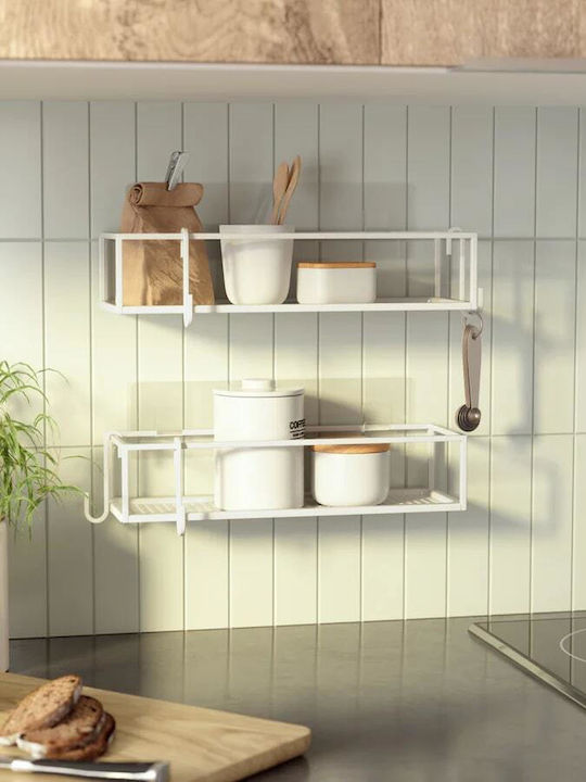 Umbra Cubiko Wall Mounted Bathroom Shelf Metallic 32x12x6cm White