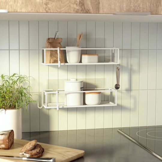 Umbra Cubiko Επιτοίχια Ραφιέρα Μπάνιου Μεταλλική 32x12x6cm Λευκή