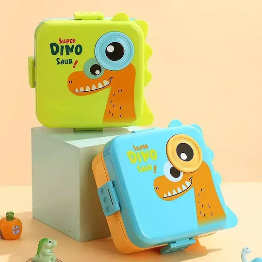 Pandaboo Recipient pentru copii din plastic Dinozauri Albastru