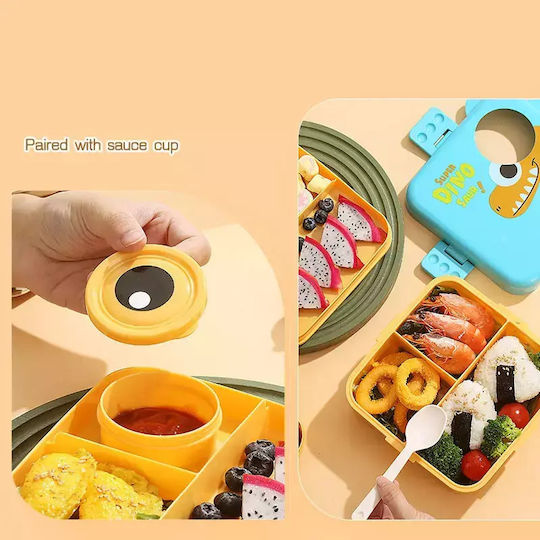 Pandaboo Plastic Kids' Food Container Dinosaurs Green