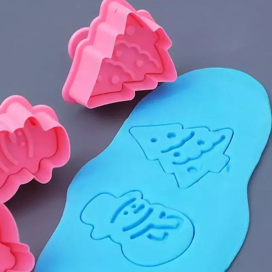 Christmas Set Cookie Cutters Pink 4 Pieces