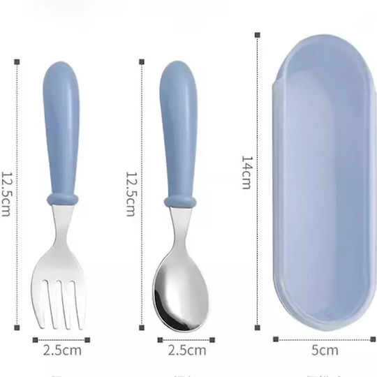 Pandaboo Baby Cutlery Set in Case Pink 2pcs