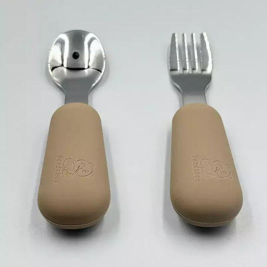 Pandaboo Baby Cutlery Set Gray 2pcs