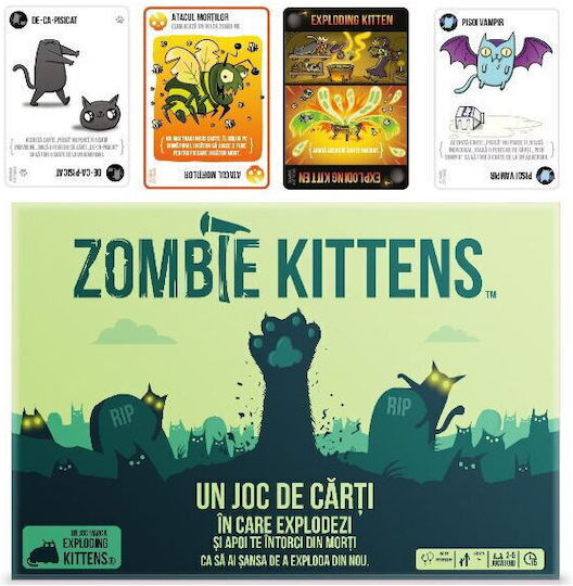 Joc de Societate Zombie Kittens pentru 2-5 Jucători 7+ Ani Asmodee