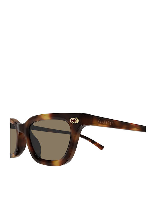 Gucci Women's Sunglasses with Brown Tartaruga Plastic Frame and Brown Lens GG1944S 006