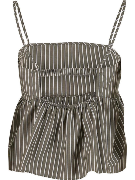 Women's Lingerie Top Striped Olive/white