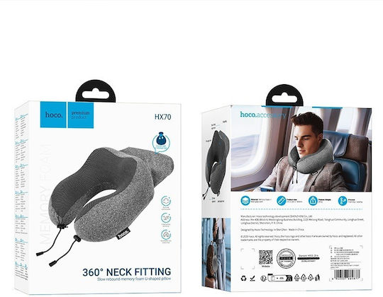Hoco Memory Foam Travel Pillow Travel Set Pillow 27x26x14cm Black