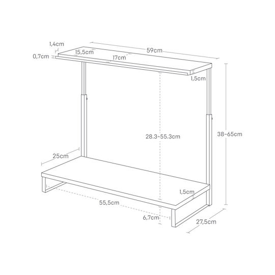 Yamazaki Suport Birou Monitor Albă (1302)