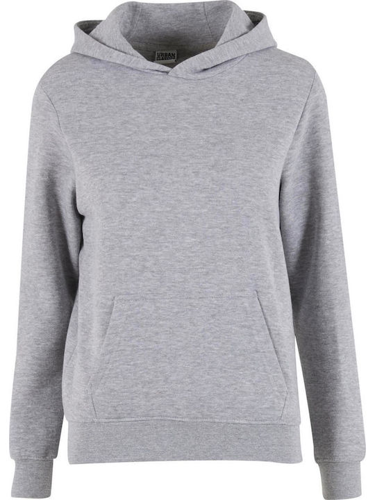 Lang Damen Sweatshirt Kapuzen Heathergrey