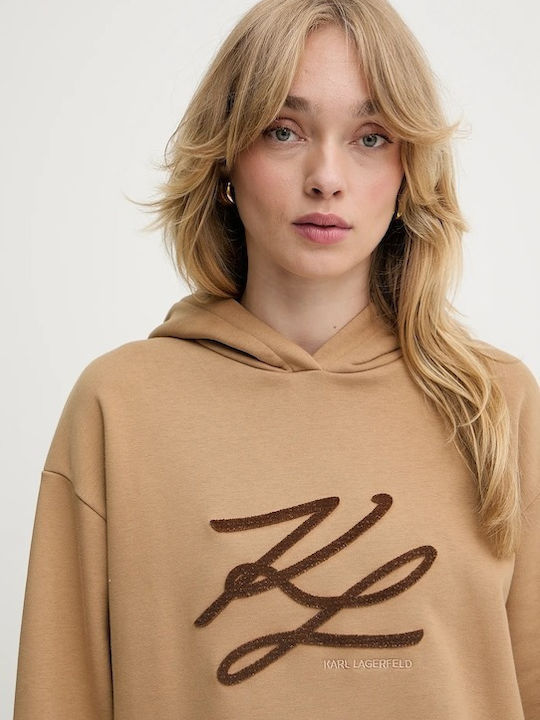 Women's Sweatshirt Hooded Beige
