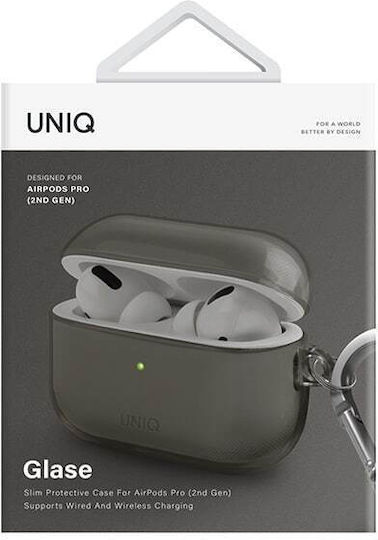 Uniq Glase Θήκη με Γάντζο σε Γκρι χρώμα για Apple AirPods Pro 2
