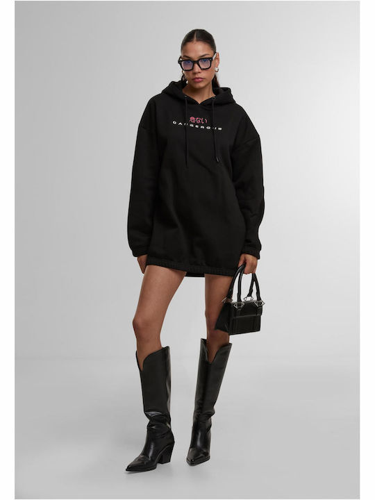 Mini Athletic Dress Long Sleeve Black