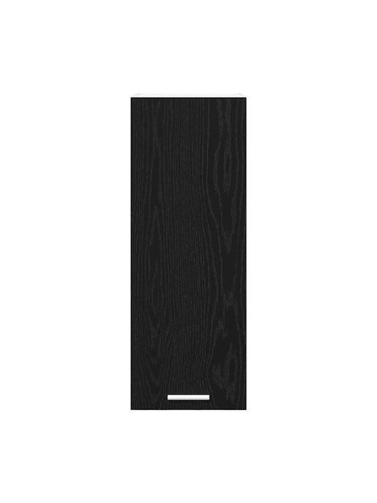 Cabinet Wall Black Oak and White 30x31x80cm