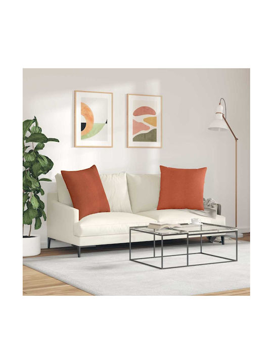 vidaXL Velvet Sofa Cushion Red Orange 60x60cm