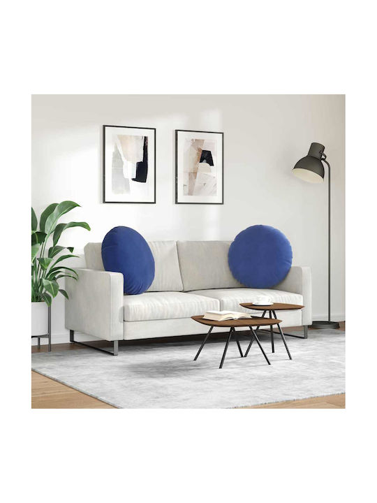 vidaXL Възглавница За Диван От Кадифе Син 60x60см