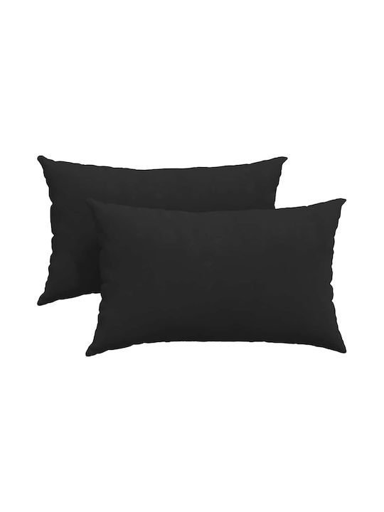 vidaXL Sofa Cushion Black Velvet-Black Metal 2pcs 30x50cm.