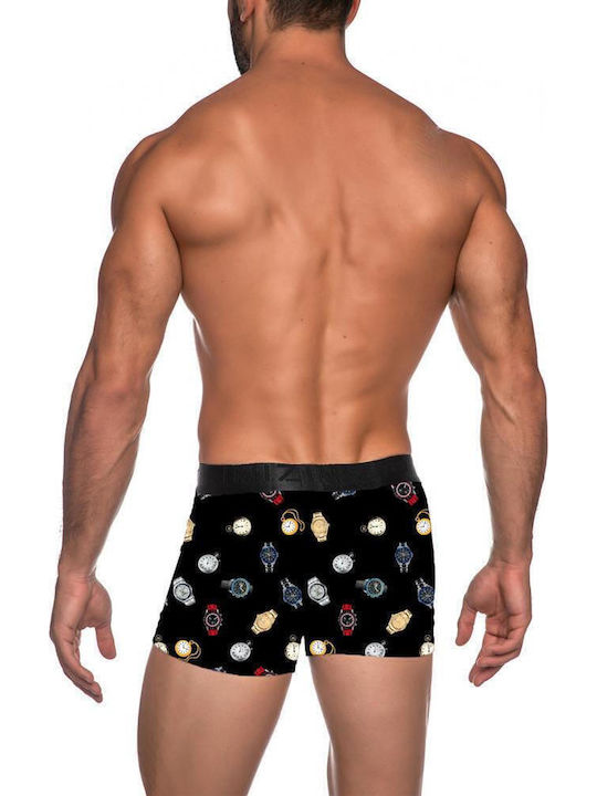 Men's Boxer Black with Patterns