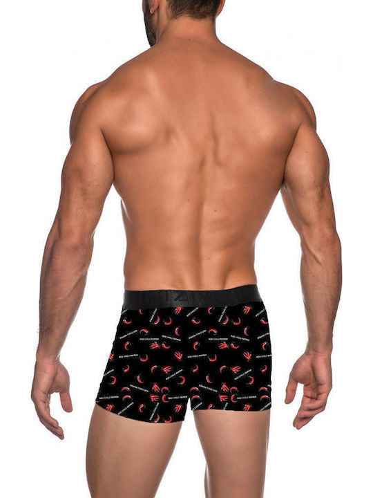 Men's Boxer Black with Patterns