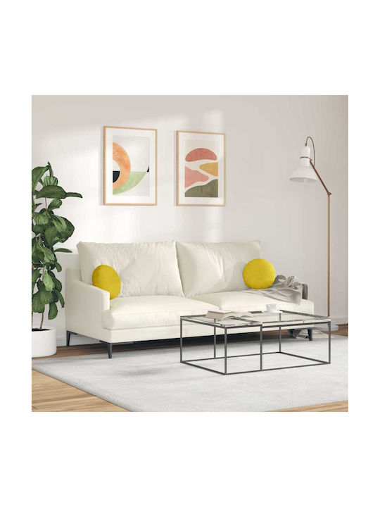 vidaXL Velvet Yellow Sofa Cushion 40x40cm