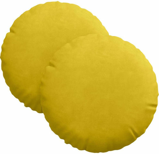 vidaXL Възглавница За Диван От Кадифе Жълта 40x40см