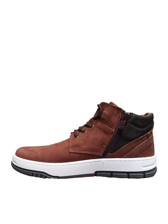 Suede Anatomical Men's Boots Tabac Brown
