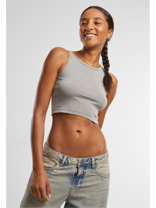 Ladies Washed Rib Jersey Cropped Top 2Pack Steel Gray
