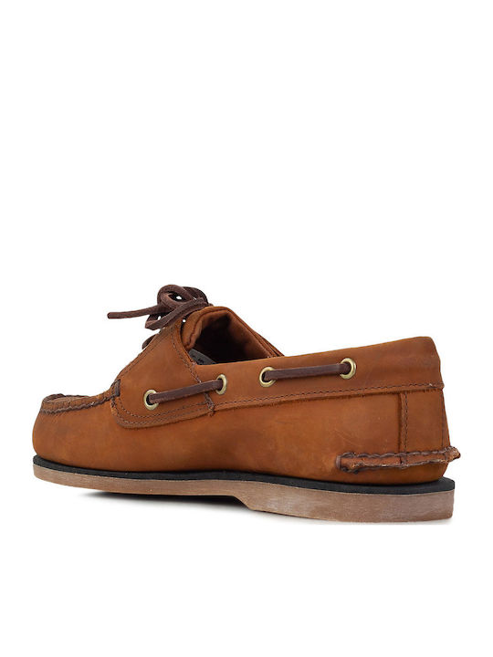 Men's Leather Boat Shoes Brown