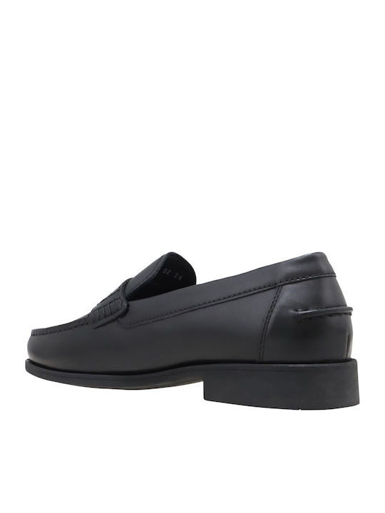 New Damon B Men's Leather Loafers Black