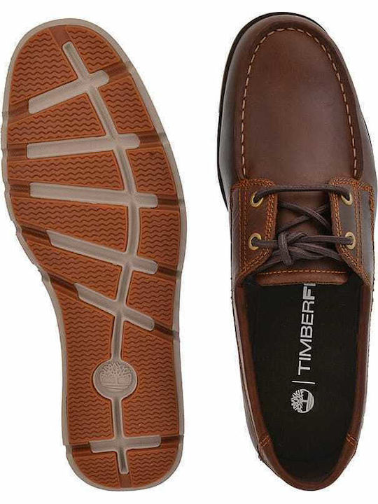 Crafton Bay Men's Leather Boat Shoes Brown